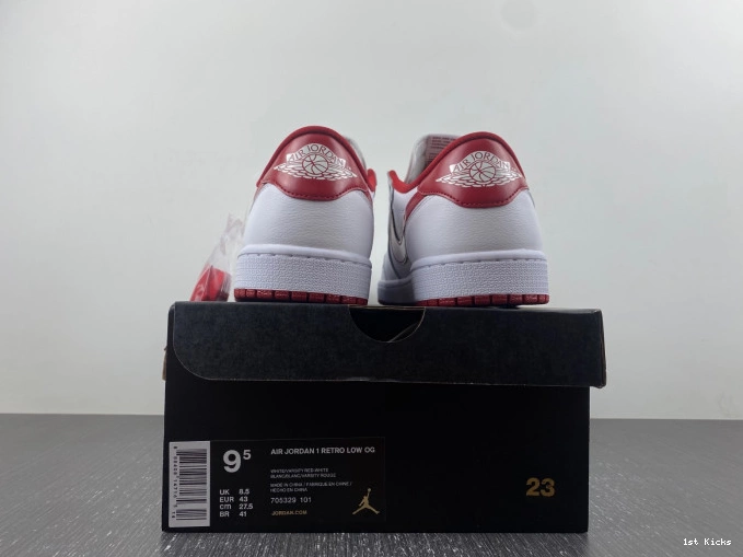 Varsity 705329-101 Red 1 Jordan Low Retro White 0617